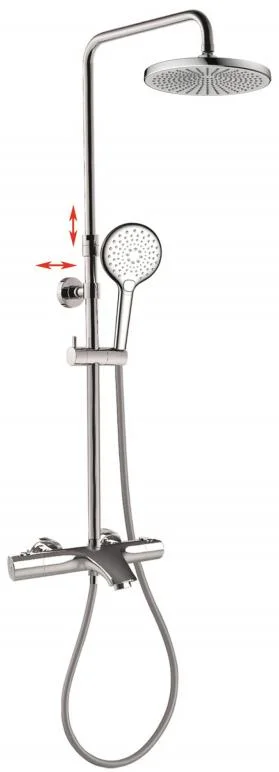 38 Temperature Safety Anti-Scald Bathroom Thermostatic Faucet Mixer Thermostaic Bathtub Shower with Hand Shower, Sliding Bar, Hose