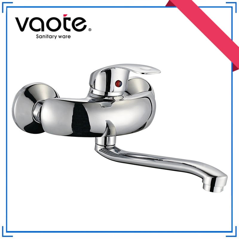 Chrome Finished Wall Mounted Single Handle Bathroom Kitchen Mixer Faucet (VT10902)