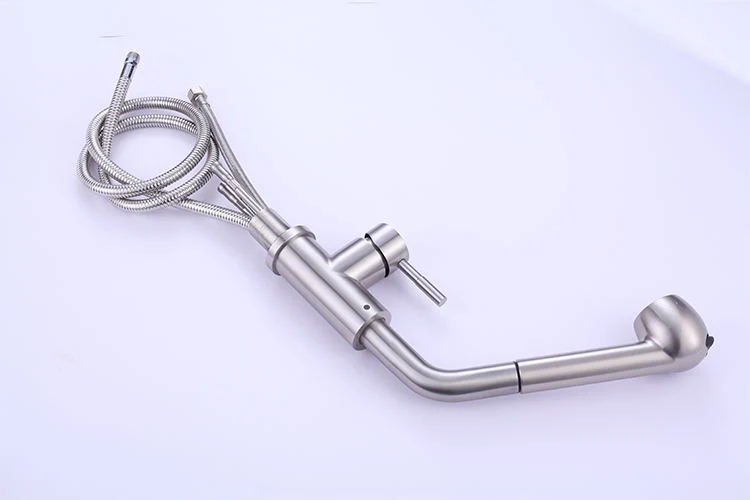 Commercial 304 Stainless Steel Pull out Kitchen Faucet Brushed Nickel Kitchen Sink Faucet