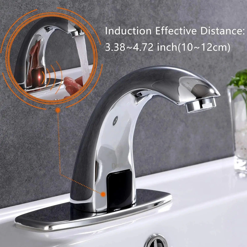 Charming Water Automatic Sensor Touchless Bathroom Sink Faucet with Hole Cover Plate