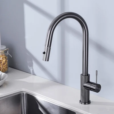 高品質真鍮ローレットシャワーヘッド衛生蛇口キッチンシンク引き出し取り外し可能なシャワーヘッド